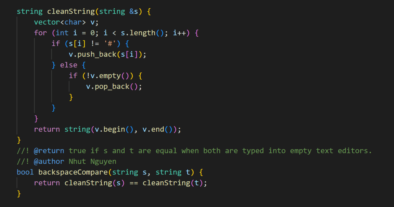 844. Backspace String Compare